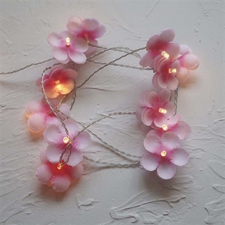 Lyskæde med krisebærblomster - 10 lys